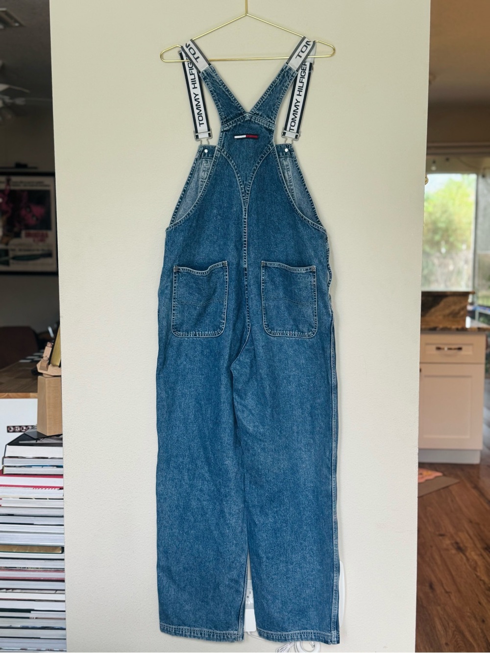 Tommy Hilfiger Blue Denim Overalls with Branded Straps - Picture 7 of 11